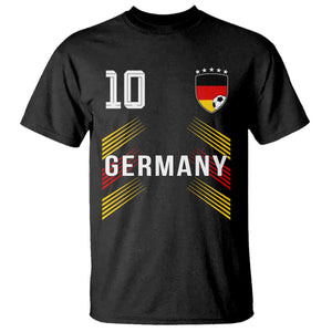 Germany Soccer Sports Graphic Number 10 Jersey Style T Shirt Proud German Football Fans Game Day Pride TS02 Black Print Your Wear