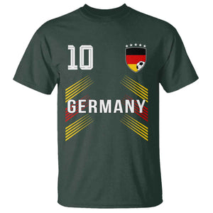 Germany Soccer Sports Graphic Number 10 Jersey Style T Shirt Proud German Football Fans Game Day Pride TS02 Dark Forest Green Print Your Wear