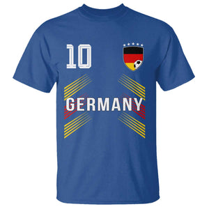 Germany Soccer Sports Graphic Number 10 Jersey Style T Shirt Proud German Football Fans Game Day Pride TS02 Royal Blue Print Your Wear