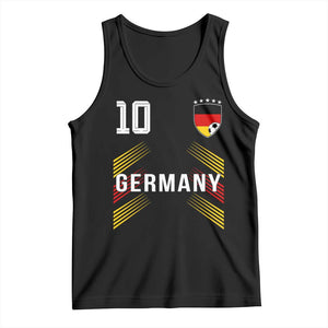 Germany Soccer Sports Graphic Number 10 Jersey Style Tank Top Proud German Football Fans Game Day Pride TS02 Black Print Your Wear