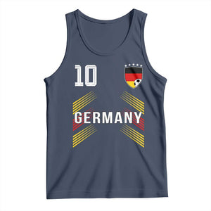 Germany Soccer Sports Graphic Number 10 Jersey Style Tank Top Proud German Football Fans Game Day Pride TS02 Navy Print Your Wear