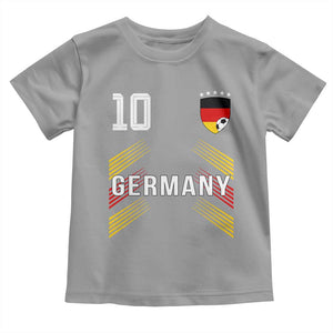 Germany Soccer Sports Graphic Number 10 Jersey Style Toddler T Shirt Proud German Football Fans Game Day Pride TS02 Sport Gray Print Your Wear