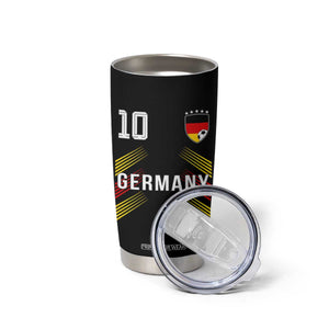 Germany Soccer Sports Graphic Number 10 Jersey Style Tumbler Cup Proud German Football Fans Game Day Pride TS02 Print Your Wear