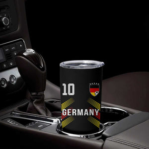 Germany Soccer Sports Graphic Number 10 Jersey Style Tumbler Cup Proud German Football Fans Game Day Pride TS02 Print Your Wear
