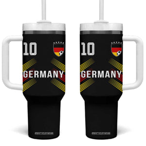 Germany Soccer Sports Graphic Number 10 Jersey Style Tumbler With Handle Proud German Football Fans Game Day Pride TS02 One Size: 40 oz Black Print Your Wear