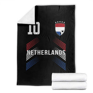 Netherlands Soccer Sports Graphic Number 10 Jersey Style Throw Blanket Proud Nederlands Holland Football Fans Game Day Pride TS02 Black Print Your Wear