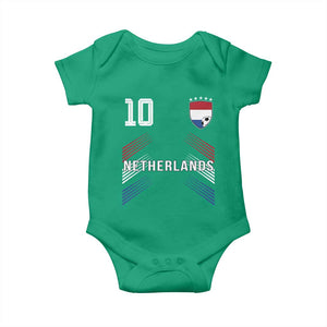 Netherlands Soccer Sports Graphic Number 10 Jersey Style Baby Onesie Proud Nederlands Holland Football Fans Game Day Pride TS02 Irish Green Print Your Wear
