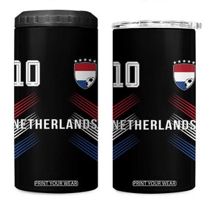 Netherlands Soccer Sports Graphic Number 10 Jersey Style 4 in 1 Can Cooler Tumbler Proud Nederlands Holland Football Fans Game Day Pride TS02 One Size: 16 oz Black Print Your Wear