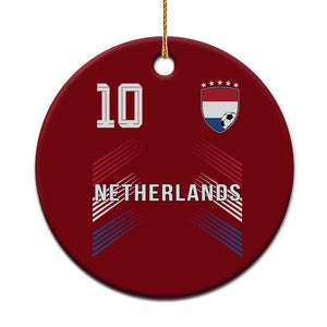 Netherlands Soccer Sports Graphic Number 10 Jersey Style Ceramic Ornament Proud Nederlands Holland Football Fans Game Day Pride TS02 1pc Red Print Your Wear