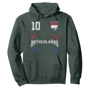 Netherlands Soccer Sports Graphic Number 10 Jersey Style Hoodie Proud Nederlands Holland Football Fans Game Day Pride TS02 Dark Forest Green Print Your Wear