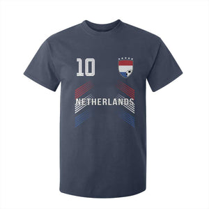 Netherlands Soccer Sports Graphic Number 10 Jersey Style T Shirt For Kid Proud Nederlands Holland Football Fans Game Day Pride TS02 Navy Print Your Wear