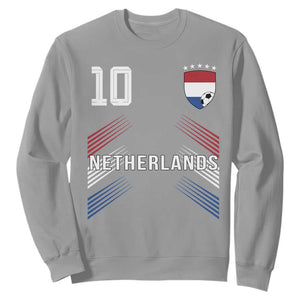 Netherlands Soccer Sports Graphic Number 10 Jersey Style Sweatshirt Proud Nederlands Holland Football Fans Game Day Pride TS02 Sport Gray Print Your Wear