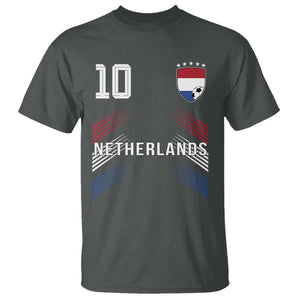Netherlands Soccer Sports Graphic Number 10 Jersey Style T Shirt Proud Nederlands Holland Football Fans Game Day Pride TS02 Dark Heather Print Your Wear