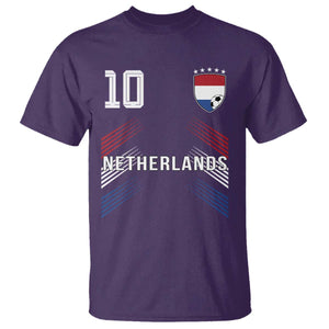 Netherlands Soccer Sports Graphic Number 10 Jersey Style T Shirt Proud Nederlands Holland Football Fans Game Day Pride TS02 Purple Print Your Wear