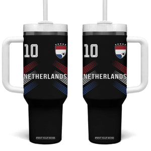 Netherlands Soccer Sports Graphic Number 10 Jersey Style Tumbler With Handle Proud Nederlands Holland Football Fans Game Day Pride TS02 One Size: 40 oz Black Print Your Wear