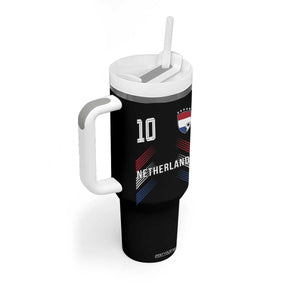 Netherlands Soccer Sports Graphic Number 10 Jersey Style Tumbler With Handle Proud Nederlands Holland Football Fans Game Day Pride TS02 Print Your Wear