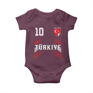 Proud Turkiye Soccer Fans Number 10 Jersey Style Baby Onesie Patriotic Turkish Football Turkey Sports Lover