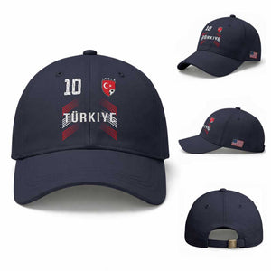 Proud Turkiye Soccer Fans Number 10 Jersey Style Baseball Cap Patriotic Turkish Football Turkey Sports Lover