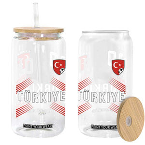 Proud Turkiye Soccer Fans Number 10 Jersey Style Glass Can Patriotic Turkish Football Turkey Sports Lover TS02 Print Your Wear