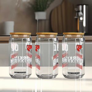 Proud Turkiye Soccer Fans Number 10 Jersey Style Glass Can Patriotic Turkish Football Turkey Sports Lover TS02 Print Your Wear