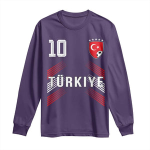 Proud Turkiye Soccer Fans Number 10 Jersey Style Long Sleeve Shirt Patriotic Turkish Football Turkey Sports Lover
