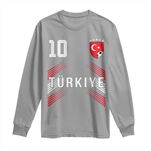 Proud Turkiye Soccer Fans Number 10 Jersey Style Long Sleeve Shirt Patriotic Turkish Football Turkey Sports Lover