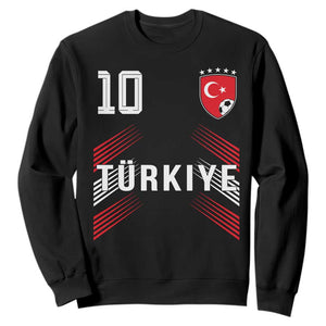 Proud Turkiye Soccer Fans Number 10 Jersey Style Sweatshirt Patriotic Turkish Football Turkey Sports Lover