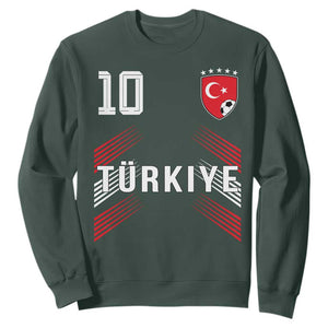 Proud Turkiye Soccer Fans Number 10 Jersey Style Sweatshirt Patriotic Turkish Football Turkey Sports Lover