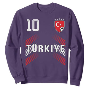 Proud Turkiye Soccer Fans Number 10 Jersey Style Sweatshirt Patriotic Turkish Football Turkey Sports Lover