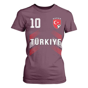 Proud Turkiye Soccer Fans Number 10 Jersey Style T Shirt For Women Patriotic Turkish Football Turkey Sports Lover
