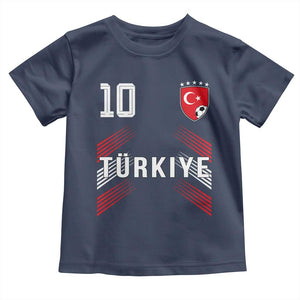Proud Turkiye Soccer Fans Number 10 Jersey Style Toddler T Shirt Patriotic Turkish Football Turkey Sports Lover