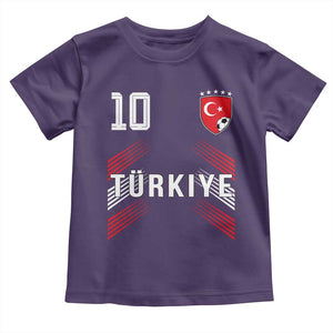 Proud Turkiye Soccer Fans Number 10 Jersey Style Toddler T Shirt Patriotic Turkish Football Turkey Sports Lover