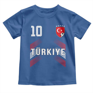 Proud Turkiye Soccer Fans Number 10 Jersey Style Toddler T Shirt Patriotic Turkish Football Turkey Sports Lover