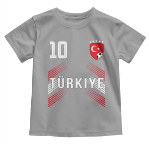 Proud Turkiye Soccer Fans Number 10 Jersey Style Toddler T Shirt Patriotic Turkish Football Turkey Sports Lover