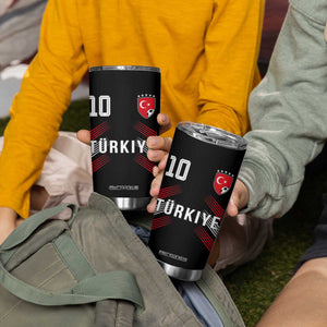 Proud Turkiye Soccer Fans Number 10 Jersey Style Tumbler Cup Patriotic Turkish Football Turkey Sports Lover TS02 Print Your Wear