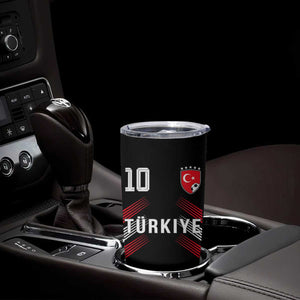 Proud Turkiye Soccer Fans Number 10 Jersey Style Tumbler Cup Patriotic Turkish Football Turkey Sports Lover TS02 Print Your Wear