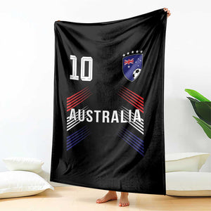 Australia Soccer Sports Graphic Number 10 Jersey Style Throw Blanket Proud Australian Football Fans Game Day Pride TS02 Print Your Wear