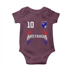 Australia Soccer Sports Graphic Number 10 Jersey Style Baby Onesie Proud Australian Football Fans Game Day Pride TS02 Maroon Print Your Wear