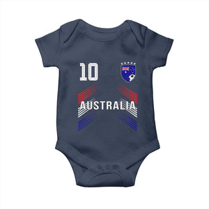 Australia Soccer Sports Graphic Number 10 Jersey Style Baby Onesie Proud Australian Football Fans Game Day Pride TS02 Navy Print Your Wear