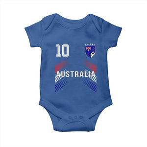 Australia Soccer Sports Graphic Number 10 Jersey Style Baby Onesie Proud Australian Football Fans Game Day Pride TS02 Royal Blue Print Your Wear