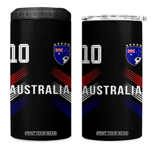 Australia Soccer Sports Graphic Number 10 Jersey Style 4 in 1 Can Cooler Tumbler Proud Australian Football Fans Game Day Pride TS02 One Size: 16 oz Black Print Your Wear