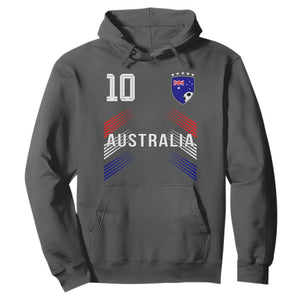 Australia Soccer Sports Graphic Number 10 Jersey Style Hoodie Proud Australian Football Fans Game Day Pride TS02 Dark Heather Print Your Wear