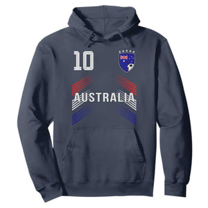 Australia Soccer Sports Graphic Number 10 Jersey Style Hoodie Proud Australian Football Fans Game Day Pride TS02 Navy Print Your Wear