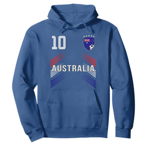 Australia Soccer Sports Graphic Number 10 Jersey Style Hoodie Proud Australian Football Fans Game Day Pride TS02 Royal Blue Print Your Wear