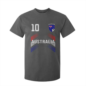 Australia Soccer Sports Graphic Number 10 Jersey Style T Shirt For Kid Proud Australian Football Fans Game Day Pride TS02 Dark Heather Print Your Wear