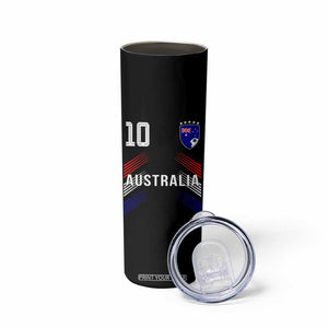 Australia Soccer Sports Graphic Number 10 Jersey Style Skinny Tumbler Proud Australian Football Fans Game Day Pride TS02 Print Your Wear