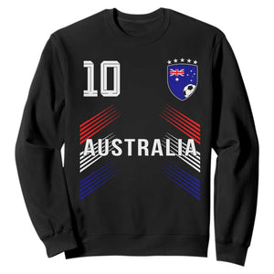 Australia Soccer Sports Graphic Number 10 Jersey Style Sweatshirt Proud Australian Football Fans Game Day Pride TS02 Black Print Your Wear