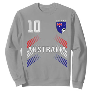 Australia Soccer Sports Graphic Number 10 Jersey Style Sweatshirt Proud Australian Football Fans Game Day Pride TS02 Sport Gray Print Your Wear