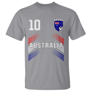 Australia Soccer Sports Graphic Number 10 Jersey Style T Shirt Proud Australian Football Fans Game Day Pride TS02 Sport Gray Print Your Wear