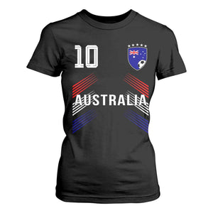 Australia Soccer Sports Graphic Number 10 Jersey Style T Shirt For Women Proud Australian Football Fans Game Day Pride TS02 Black Print Your Wear